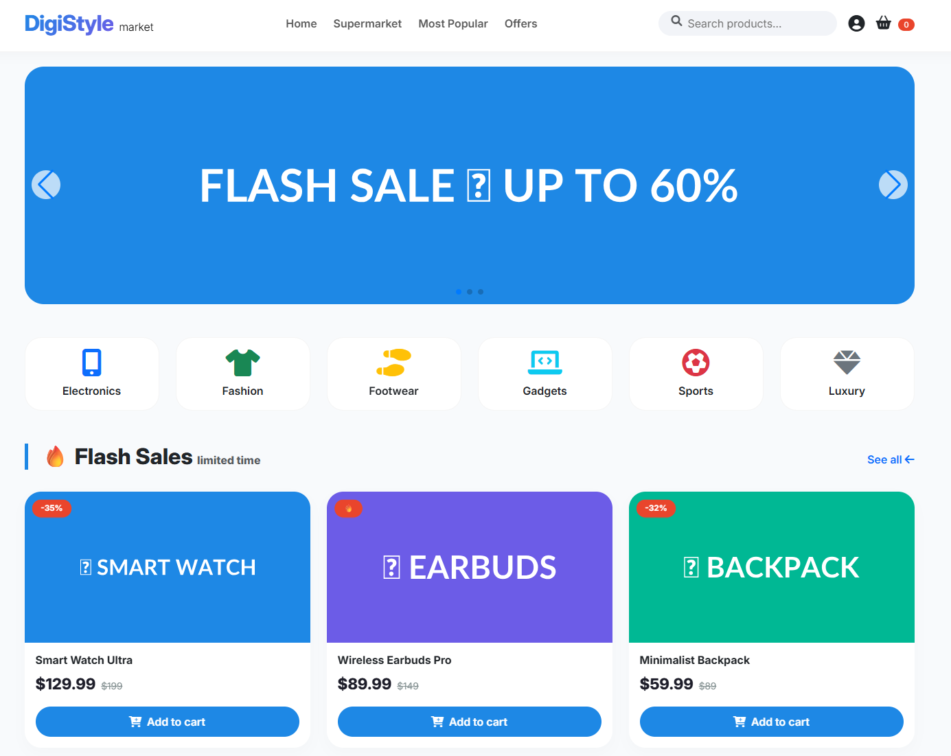 Витрина интернет-магазина на InfinityCMS
